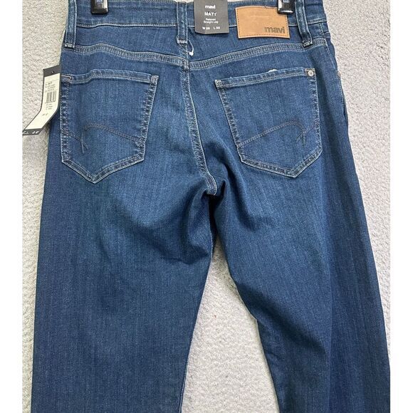Mavi Jeans Mens 28X32 Matt Dark Shade Williamsburg Relaxed Straight Denim‎ NEW
